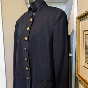 LAUREN RALPH LAUREN CLASSIC BLACK JACKET GOLD BUTTONS WOMEN SZ 16